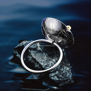 Loto divertente vero 925 in argento Sterling gioielli naturali creativi fatti a mano Designer poetico cigno nel mare anelli per le donne - Product Image 2
