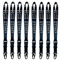 Lanière personnalisée en polyester écologique sérigraphiée avec boucle à dégagement rapide et crochet métallique, porte-badge promotionnel pour événements