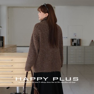 Cárdigan de Lana Sintética de Alpaca Happy Plus para Mujer, Talla Grande, Tejido Holgado, Cuello Alto, Prenda Exterior de Grosor Medio, Antipilling - Product Image 3