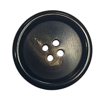 Boutons en corne de buffle naturelle à bords arrondis, 4 trous, teint en café foncé, pour manteaux et vestes, en stock, gravables au laser