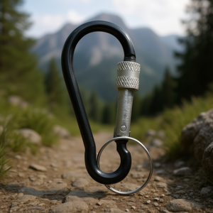 Porte-clés sécurisé en acier inoxydable, ovale, style simple, pour usage extérieur - Product Image 2