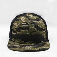 Casquettes de baseball camouflage 5 panneaux, casquettes de baseball personnalisées 5 panneaux, casquettes de baseball en maille à visière plate