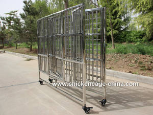 قفص قابل للتكديس من الفولاذ المقاوم للصدأ 304 بتصميم عصري مع صينية قابلة للإزالة وصينية بلاستيكية للكلاب الكبيرة - حامل للحيوانات الأليفة - Product Image 6