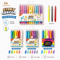 Crayons de peinture à l'huile lavables et solubles dans l'eau pour enfants, couleurs régulières/néon/pailletées/macaron, non tachants, effet soyeux, en forme de bâton, ensemble de crayons torsadés