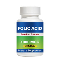 Comprimés d'acide folique haute puissance 1000 mcg, complément alimentaire pour femmes, bien-être prénatal et soutien nutritionnel quotidien