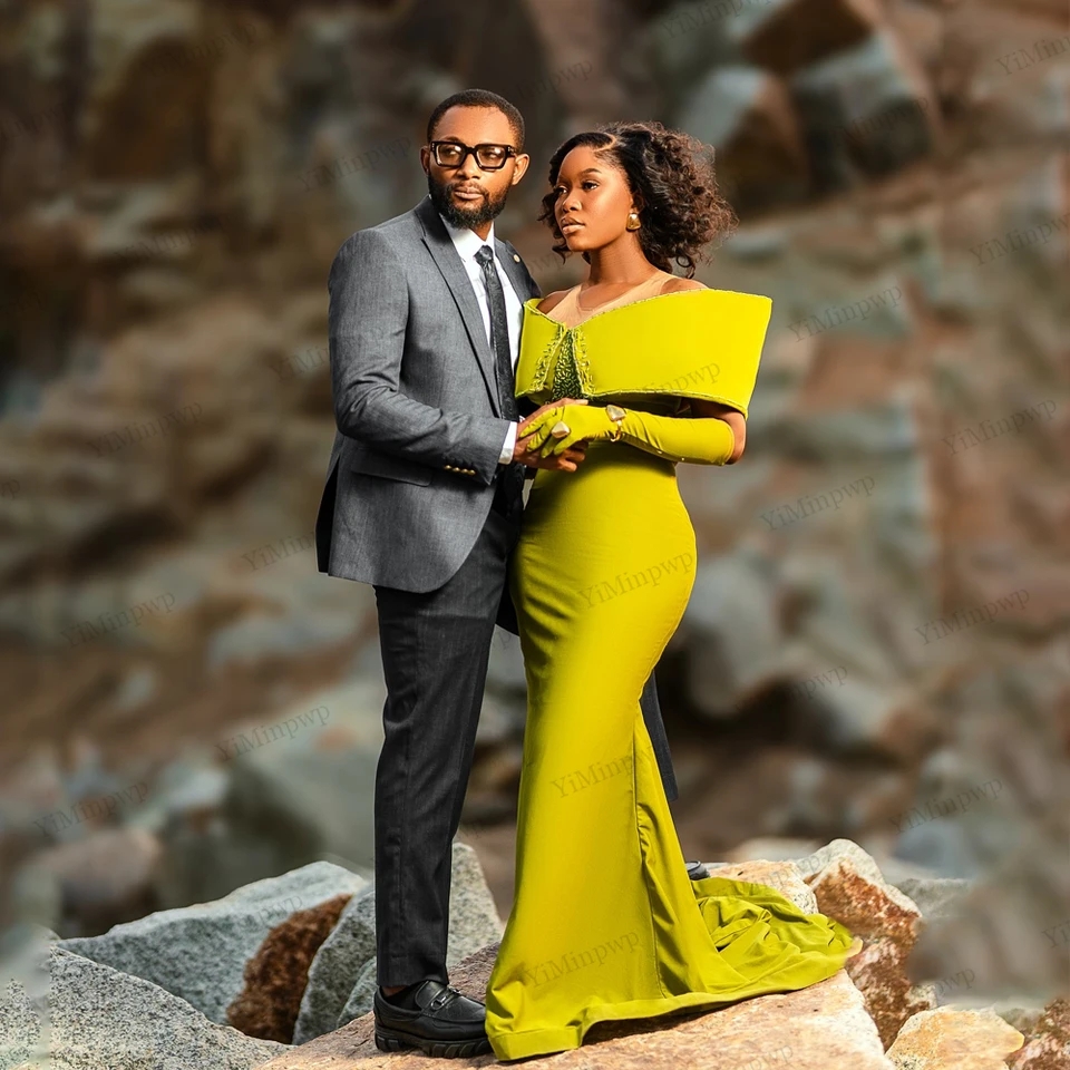 Mermaid Evening Dress Luxury Beaded Satin Nigerian Wedding Reception Dress  Off Shoulder African Women Birthday Dress Customizes| Alibaba.com