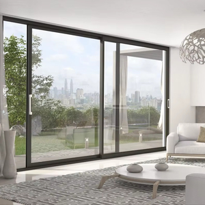 Système <span class=keywords><strong>de</strong></span> <span class=keywords><strong>porte</strong></span> coulissante extérieure en verre trempé double en aluminium personnalisé à rupture thermique pour les applications <span class=keywords><strong>de</strong></span> <span class=keywords><strong>maison</strong></span>, hôtel, villa et hall - Product Image 1