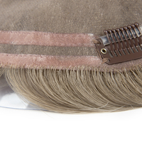 Prix de gros : Topper en dentelle HD véritable avec base en soie, en cheveux humains vierges européens naturels pour femmes, à clipser