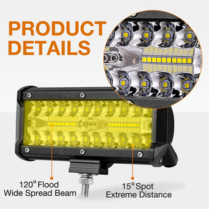 Barre de lumière de travail <span class=keywords><strong>Led</strong></span> 120W de 7 pouces, lumière de conduite de voiture pour camion tout-terrain 4Wd <span class=keywords><strong>4X4</strong></span> Uaz Suv Atv moto <span class=keywords><strong>rampe</strong></span> 12V 24V Auto <span class=keywords><strong>Led</strong></span> lama - Product Image 2