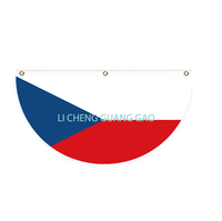 Drapeau en éventail des Comores avec boucle en cuivre, drapeau semi-circulaire, en polyester, décoration murale de cour pour fête