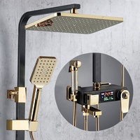 Ensemble de douche mural robinet en laiton Robinets de salle de bain kits en laiton de luxe pluie pluie ensemble de douche mitigeur ensemble de robinet mitigeur de douche numérique