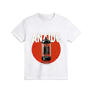 T-shirt graphique à col rond avec impression de lettres, style rétro, pour audiophiles, avec tube à vide analogique, équipement musical vintage, technologie rétro - Product Image 5