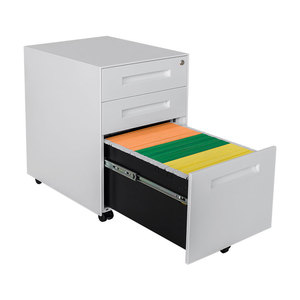 Meubles de rangement en métal moderne blanc réglable bureau maison personnel dossier juridique roue suspendue mobile bureau piédestal acier Mobile - Product Image 1