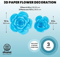 Décorations florales pour mariage, fleurs en papier 3D bleu royal