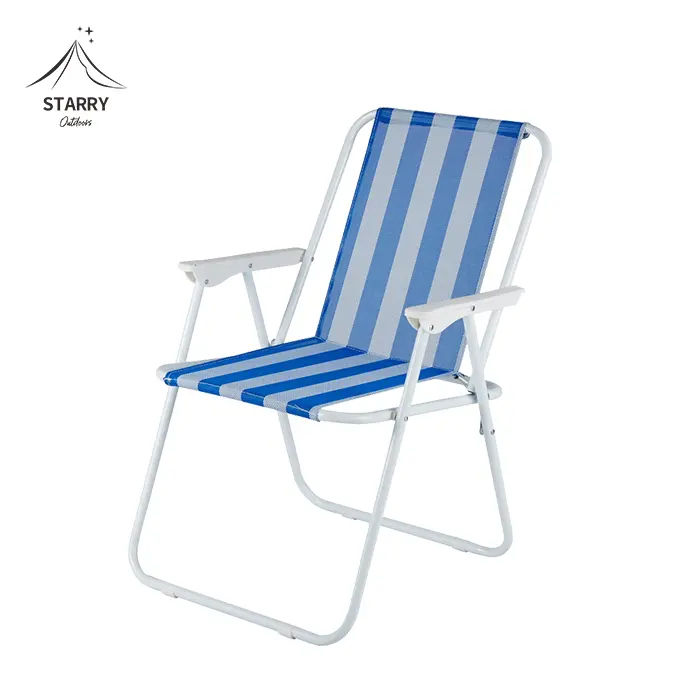 Chaise de plage pliable en métal et métal, accoudoir en plastique, léger, coloré, de haute qualité