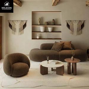 Canapé droit <span class=keywords><strong>de</strong></span> style mi-siècle crème pour chambre à coucher, boutique <span class=keywords><strong>de</strong></span> vêtements, <span class=keywords><strong>salon</strong></span> <span class=keywords><strong>de</strong></span> beauté, hall d'hôtel, bureau, <span class=keywords><strong>salon</strong></span>, zone <span class=keywords><strong>de</strong></span> réception - Product Image 5