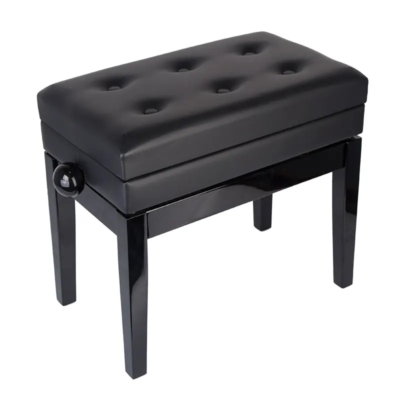 Wood Black Leather Wooden Adjustable Piano Bench with Storage OEM Deluxe Premium Solid Electric Piano Keyboard Yamaha 89CM*43CM
