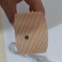 Support de lampe ovale en bois compatible USB avec boîte à piles à bouton manuelle et LED 3D blanc chaud – Vente en gros