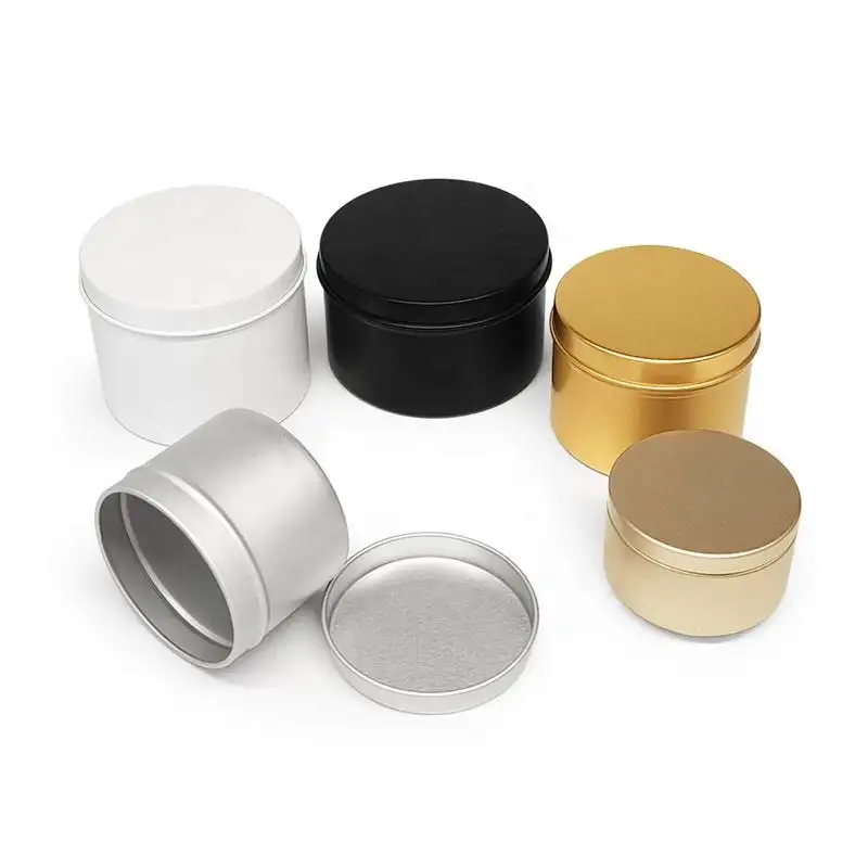100ml 125ml 200ml दौर धातु कनस्तर बॉक्स Tins डिब्बे कैंडी खाली एल्यूमीनियम जार के लिए धातु टिन कर सकते हैं tins कॉस्मेटिक मोमबत्ती पैकेजिंग