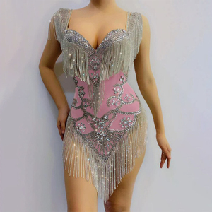 Body da ballo con strass, vestito nero sexy da donna, costumi per feste, abito per ballo di fine anno, compleanno, scarpe da ballo <span class=keywords><strong>latino</strong></span> - Product Image 5