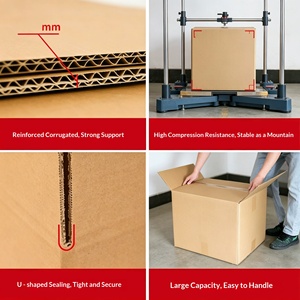 Boîtes de déménagement en carton ondulé épaissi sur mesure, 3 ou 5 plis, petites quantités, grande taille - Product Image 5