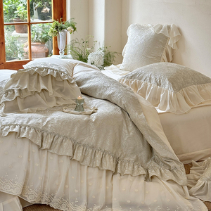 Juego de Ropa de Cama de Algodón Boboli Rose, Estilo Francés Coreano, 140 Piezas, con Volantes, para Uso Doméstico - Product Image 4