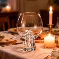 Verre à vin blanc en cristal de haute qualité de style américain Samyo 570 ml, avec logo personnalisé, fabrication directe d'usine, verre à vin rouge à pied épais et créatif