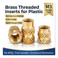Insert fileté pour plastique M3, écrou moleté en laiton à sertissage thermique double serre-coton pour moulage par injection, boîtier électronique