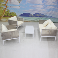 Ensemble de canapés d'extérieur en corde tressée, imperméable et résistant au soleil, pour cour, jardin, hôtel, balcon extérieur, villa, mobilier d'extérieur