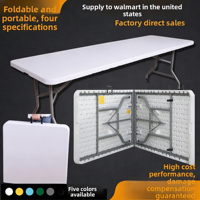 Table pliante en plastique moulé par soufflage de 1,80 m, moderne, simple, empilable, imperméable, portable, pour l'extérieur, pour conférences