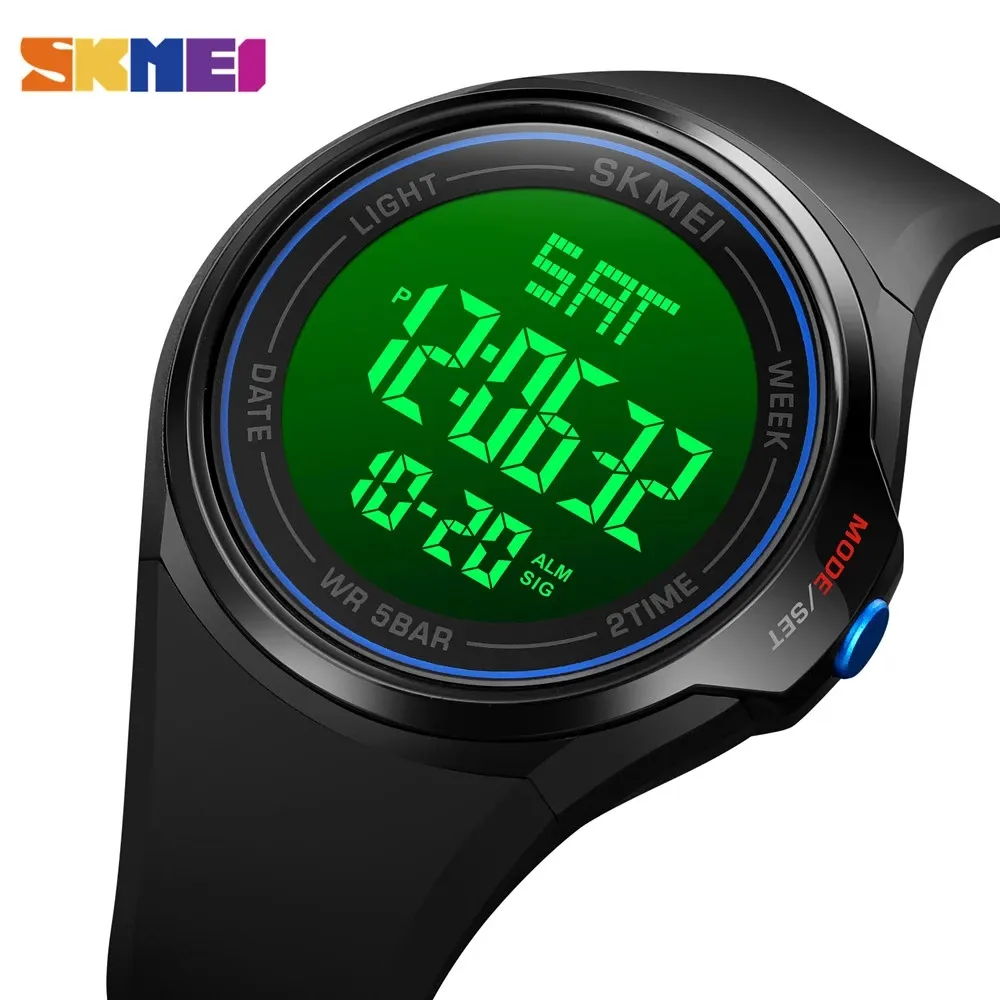 Skmei 1810 wholesale black men digital watch stylish Silicone band water proof Chrono in stock Casual wrist watch