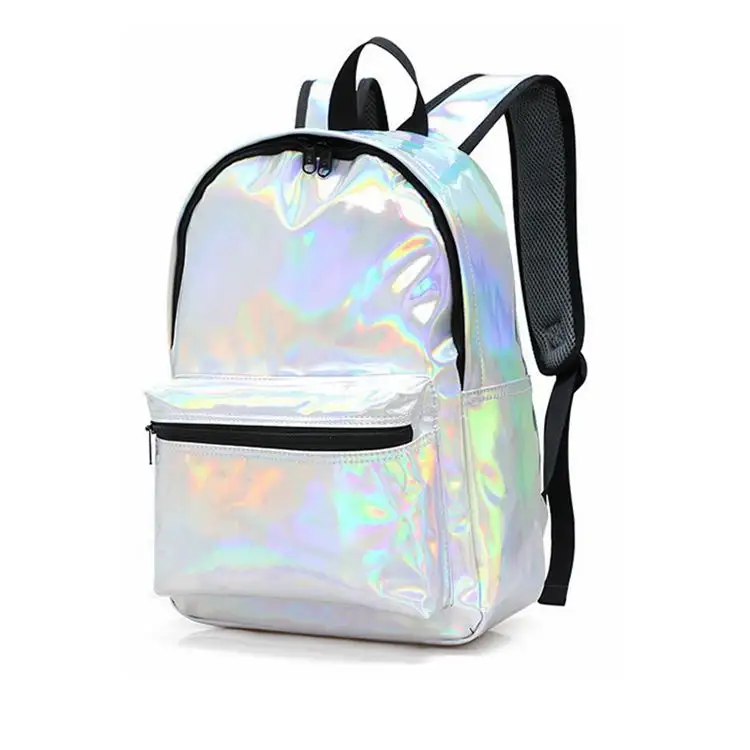 Popular holographic PU latest school backpack for teenagers college students school bag backpack for school