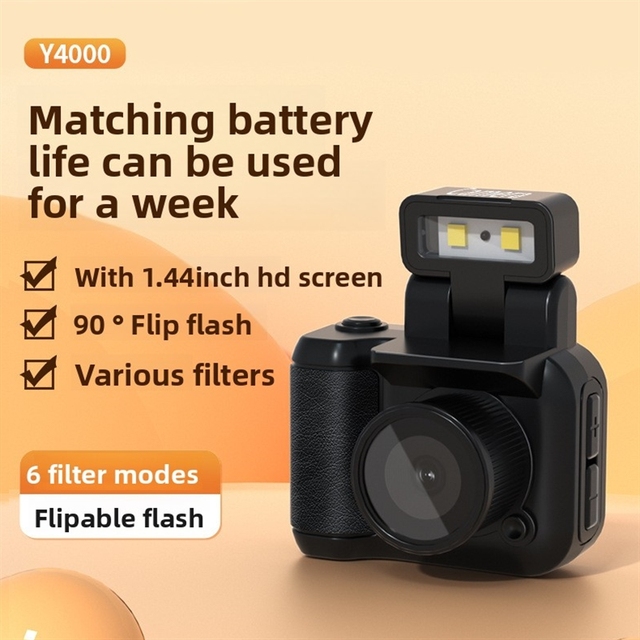 Y4000 Mini Digital 1080P HD Mirrorless Camera Portable and Compact Travel Party With Accessories for Kids Students