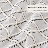 Tissu en maille brodé à motifs géométriques noir et blanc, dentelle texturée en tulle pour robe de mode, vente en gros