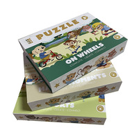 Puzzle en papier DIY pour enfants 3 en 1, 60x90cm, design personnalisé, 51 à 100 pièces, impression CMYK 4 couleurs, pour les enfants de 2 à 7 ans