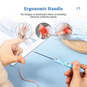 New Hand Woven Crochet With Bee Flower Design Pattern, Pen <b>Case</b>, Soft Ceramic, Oxidized Steel Hook Material - Product Image 6