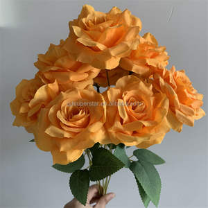 B-513 Flores Artificiales en Oferta, <span class=keywords><strong>Rosas</strong></span> Naranjas, <span class=keywords><strong>Ramo</strong></span> de <span class=keywords><strong>Rosas</strong></span> Artificiales, Flores Decorativas, <span class=keywords><strong>Rosas</strong></span>, Compra al por Mayor, Decoración del Hogar, Flores Falsas - Product Image 3