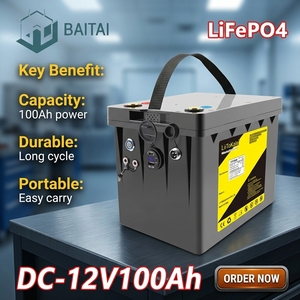 Paket Baterai Isi Ulang Sel LiFePO4 100Ah DC 12V dengan Kinerja Konsisten untuk Skenario Pasokan Daya Umum - Product Image 1