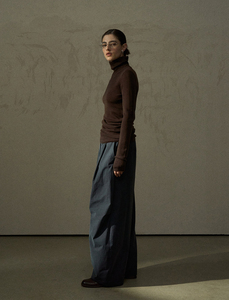 Custom OEM Women's Spring 2026 Smocked Wide-Leg Pants | Silky-Soft Matte Brushed <strong>Shirring</strong> Detail for Relaxed Casual Wear <strong>Trouser</strong> - Product Image 5
