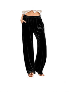 Pantalons de jogging décontractés pour femmes, taille mi-haute, coupe droite, ample, respirant, longueur entière, vente en gros - Product Image 3