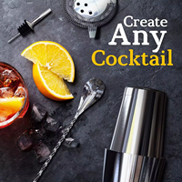 Kit de barman pour la mixologie, ensemble de shakers à cocktails en acier inoxydable, ensemble d'outils de bar 14 pièces, ensemble pour la préparation de martinis et de cocktails sans alcool
