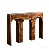 Mesa Consola de Lujo Moderna, Mesa de Entrada Arqueada Artística, Mesa Auxiliar para Pasillo, Ideal para Villas, Lobbies de Hoteles y Proyectos de Mansiones