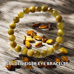 Pulsera de Cuentas de Ojo de Tigre Natural, Pulsera Elástica de Cristal de Ojo de Tigre Genuino, Pulsera Curativa de Piedras Preciosas Hecha a Mano - Product Image 2