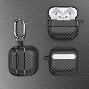 Estuche para Auriculares con Textura de Fibra de Carbono para <span class=keywords><strong>AirPods</strong></span> Pro <span class=keywords><strong>3</strong></span> 4 Pro 2, Funda para Auriculares con Nuevo Diseño - Product Image 1