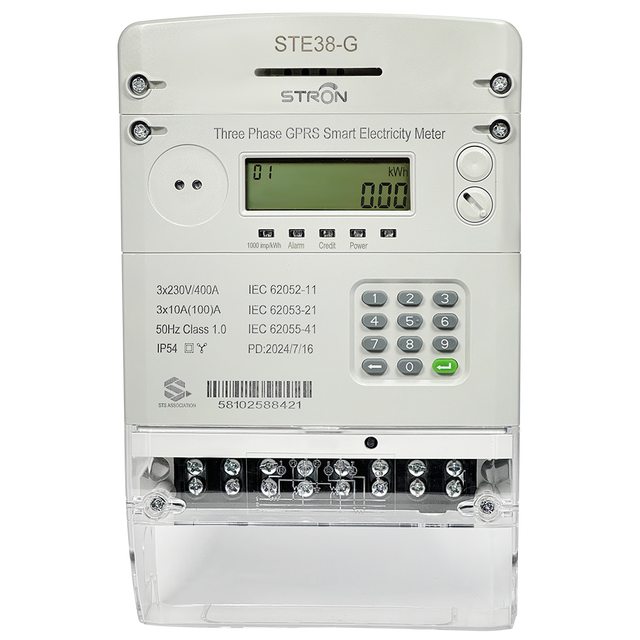 GPRS/GSM Communication Smart Electricity Meter LCD Display 100A Remote Reading STS Three Phase Keypad Prepaid Electricity Meter