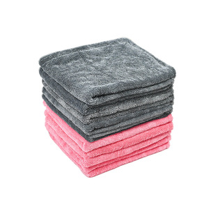 <b>Microfiber</b> Car Cleaning <b>Towel</b> 50x60cm 500gsm High Twist Solid Color Pink Rectangle For Auto Detailing - Product Image 2