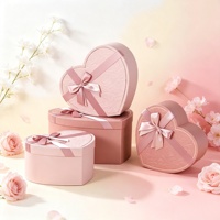 Caja de Regalo de Lujo con Diseño de Rosas en Relieve, Caja Premium de 3 Piezas con Lazo de Cinta para Cosméticos