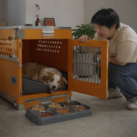 Grande cage pliable en aluminium pour chien, cage à chien robuste et portable, fournitures pour animaux de compagnie, transporteur de voyage pour grands chiens, intérieur et extérieur