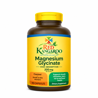 Fabrication sur mesure de compléments alimentaires en marque privée OEM ODM, glycinate de magnésium 200 mg, 180 capsules, formule personnalisée, fabrication sous contrat