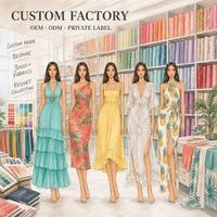 Fournisseur OEM de Marques de Mode Robe Longue Florale Personnalisée Fabrication Directe Usine Sur Commande Marque Privée Gradiation de Motifs Faible MOQ 2026